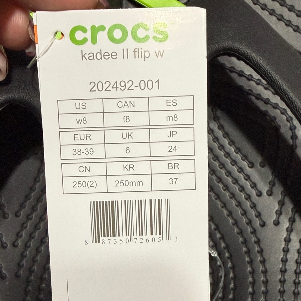 CROCS Kadee II Flip New w/ Tags - Black Size 8 - Picture 9 of 9